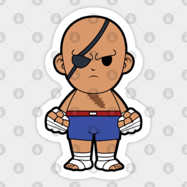 Sagat Chibi Sticker by mighty corps studio